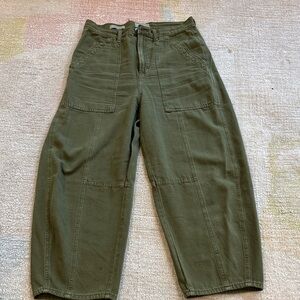 Target Women's Olive Cargo Barrel Jeans